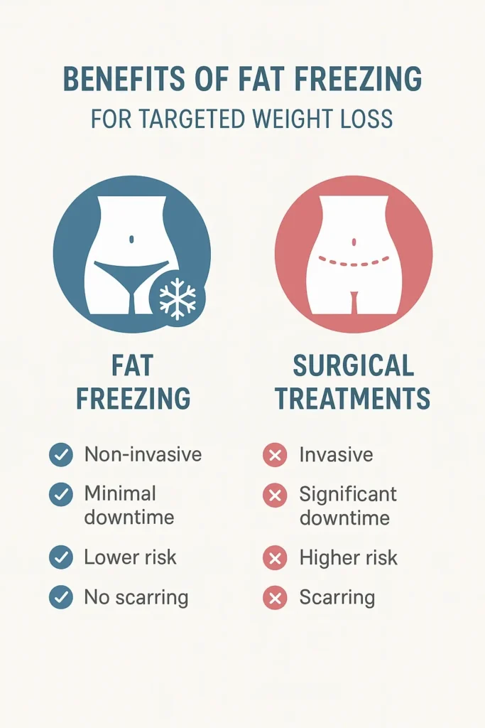 graphic showing the benefits of fat freezing Dunchurch