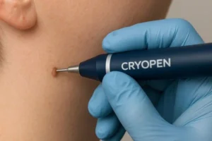 Person receiving skin tag removal Dunchurch