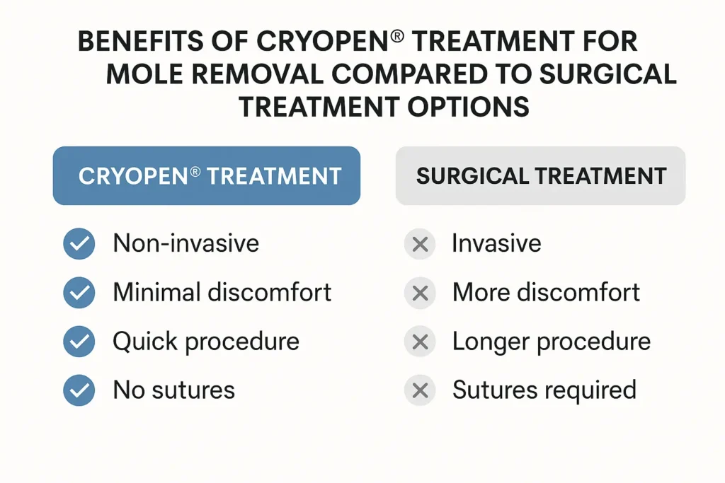 Benefits of facial mole removal Dunchurch - call our team today to book a consultation